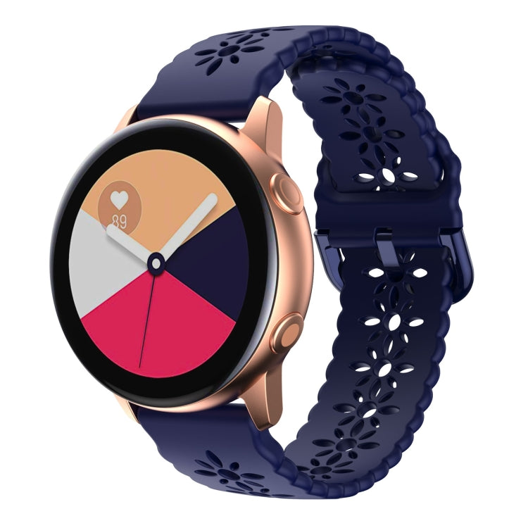Plum Blossom Hollowed Silicone Watch Band, For Samsung Galaxy Watch4 20mm, For Huawei Watch GT 3 Pro 22mm
