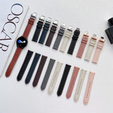 Butterfly Buckle Stitching Genuine Leather Watch Band, For Samsung Galaxy Watch4 20mm, For Huawei Watch GT 3 Pro 22mm