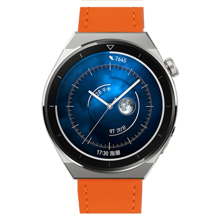 Plain Weave Genuine Leather Watch Band, For Samsung Galaxy Watch4 20mm, For Huawei Watch GT 3 Pro 22mm