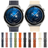 Plain Weave Genuine Leather Watch Band, For Samsung Galaxy Watch4 20mm, For Huawei Watch GT 3 Pro 22mm