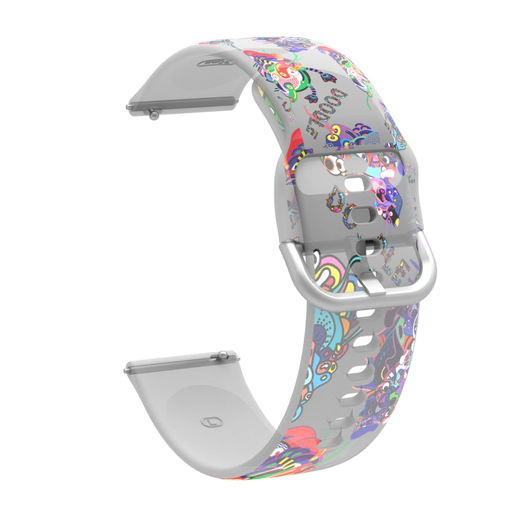 Transparent Printed TPU Silicone Watch Band, For Samsung Galaxy Watch4 20mm, For Huawei Watch GT 3 Pro 22mm