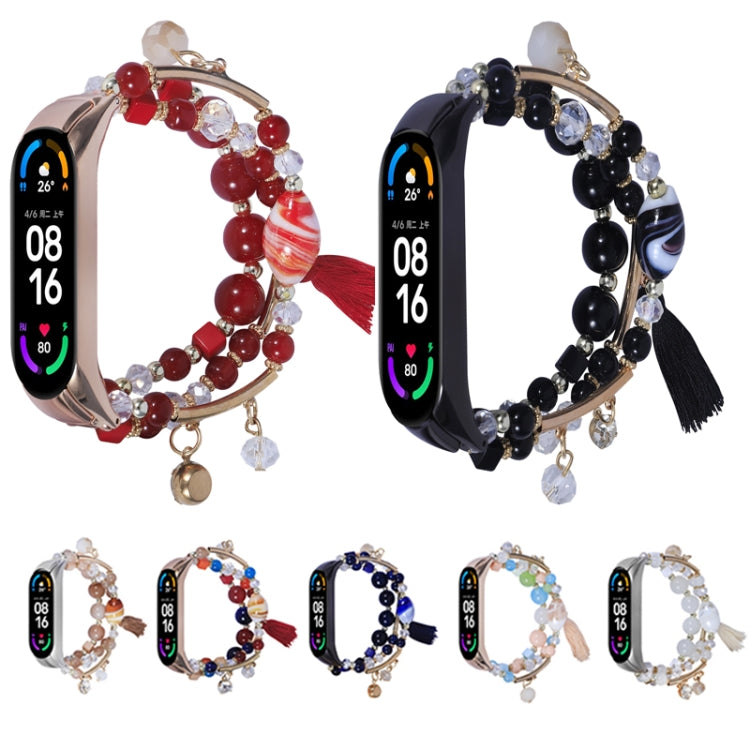 Round Bead Chain Watch Band, For Xiaomi Mi Band 4 / 3, For Xiaomi Mi Band 6 / 5, For Xiaomi Mi Band 7