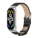MIJOBS CS Metal Case + Microfiber Leather Watch Band, For Xiaomi Mi Band 7 / 7 NFC