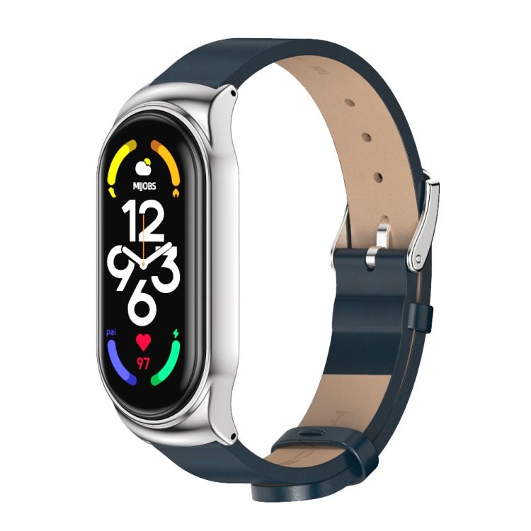 MIJOBS CS Metal Case + Microfiber Leather Watch Band, For Xiaomi Mi Band 7 / 7 NFC