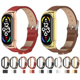 MIJOBS CS Metal Case + Microfiber Leather Watch Band, For Xiaomi Mi Band 7 / 7 NFC