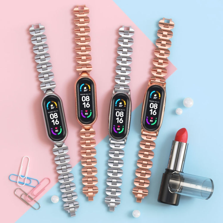 MIJOBS Bone Chain Double Hole Metal Watch Band, For Xiaomi Mi Band 5 / 6