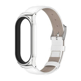 MIJOBS CS Metal Case Genuine Leather Top Layer Cowhide Watch Band, For Xiaomi Mi Band 7 / 7 NFC