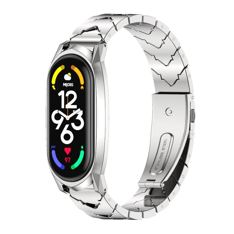 MIJOBS GT Metal Stainless Steel V-shaped Watch Band, For Xiaomi Mi Band 7 / 7 NFC