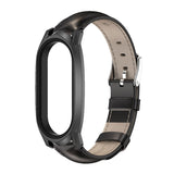 MIJOBS GT Metal Case Top Layer Cowhide Watch Band, For Xiaomi Mi Band 7 / 7 NFC