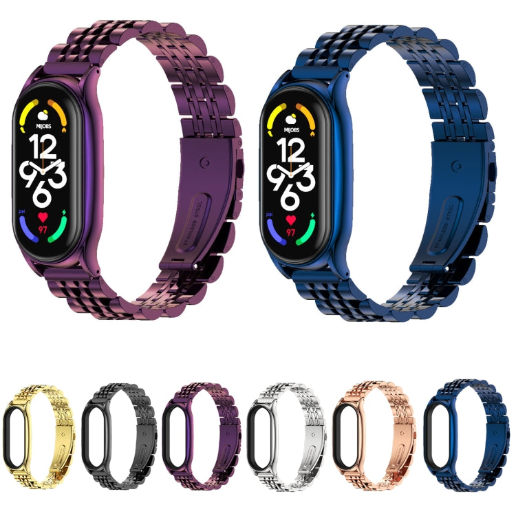 MIJOBS Plus Seven-bead Metal Stainless Steel Watch Band, For Xiaomi Mi Band 7 / 7 NFC