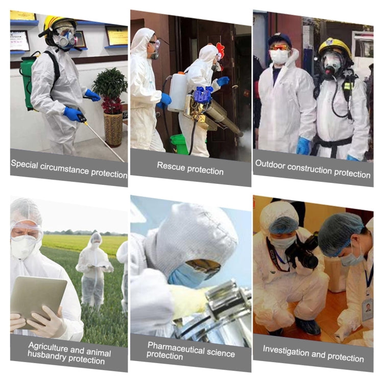 Waterproof Disposable SF Non-woven Breathable Film Siamese Isolation Suit Safely Clothes, 155cm / XS, 160cm / S, 165cm / M, 170cm / L, 175cm / XL, 180cm / XXL, 185cm / XXXL, 190cm / XXXXL
