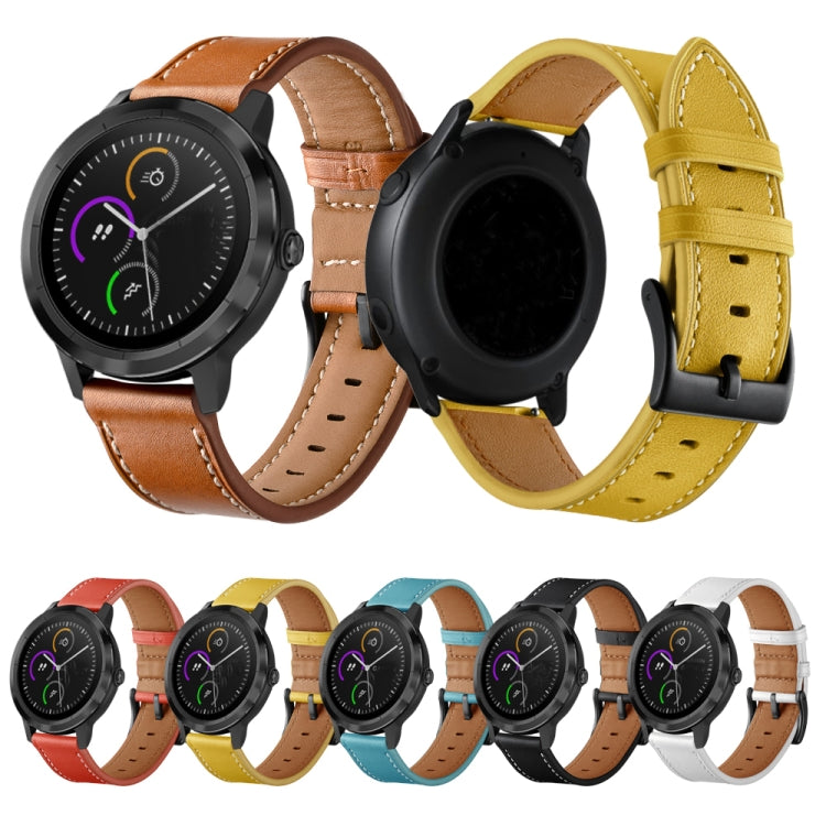 First Layer Leather Sewing Thread Watch Band 20mm / 22mm, For Huawei Watch GT3 Pro 43mm / 46mm