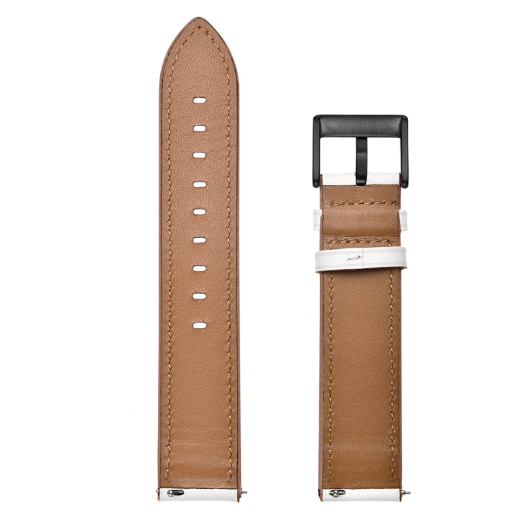 20mmFirst Layer Leather Sewing Thread Watch Band, For Huawei Watch GT3 Pro 43mm / 46mm
