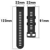 22mm Silicone Twill Watch Band, For Garmin Forerunner 955