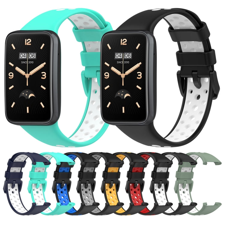 For Xiaomi Mi Band 7 Pro Two-Color Breathable Silicone Watch Band