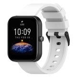20mm Step Silicone Strap Stainless Steel Black Buckle, For Amazfit Bip 3