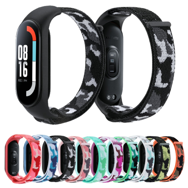 Nylon Loop Integrated Camo Woven Strap, For Xiaomi Mi Band 5/6/7