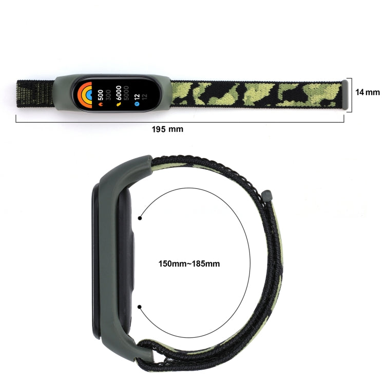 Nylon Loop Integrated Camo Woven Strap, For Xiaomi Mi Band 5/6/7