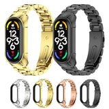 For Xiaomi Mi Band 7 / 7 NFC MIJOBS Stainless Steel Watch Band, TF2 Tri-Bead, TF2 V Type, Bone Chain