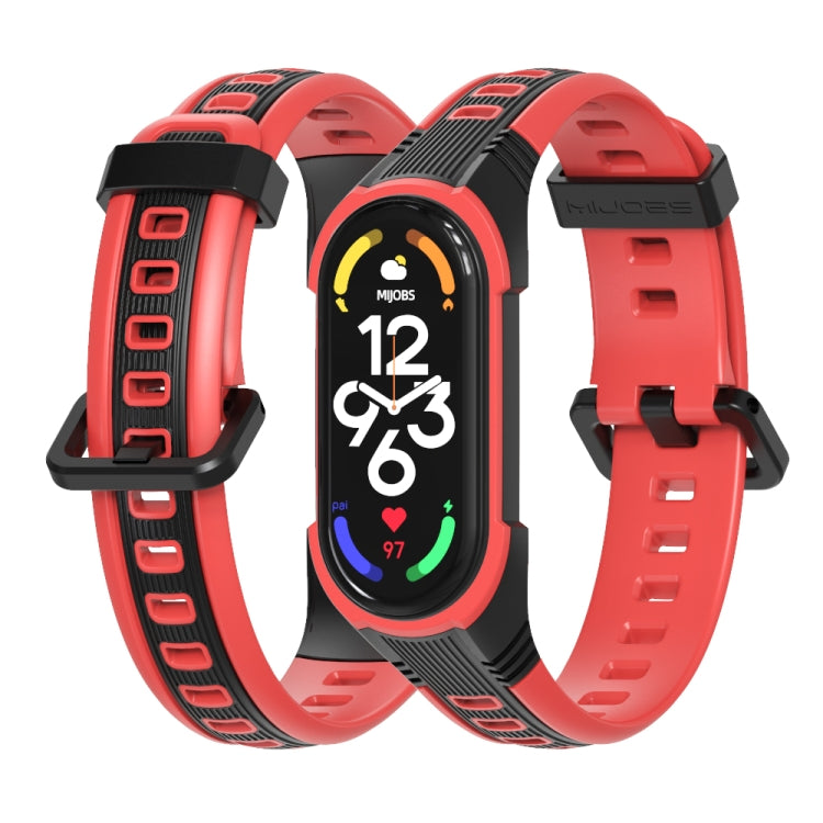 MIJOBS Unibody Two-color Silicone Watch Band, For Xiaomi Mi Band 7 / 7 NFC