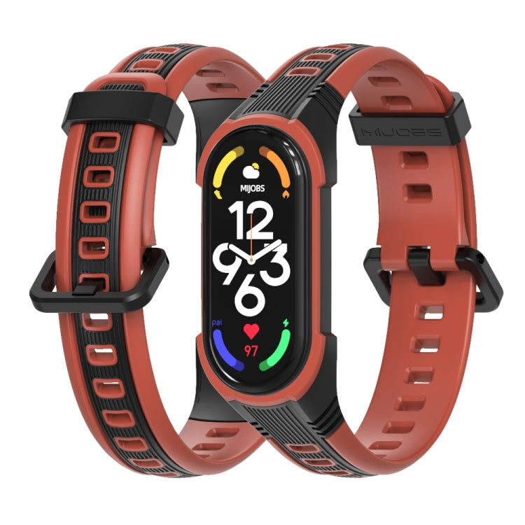 MIJOBS Unibody Two-color Silicone Watch Band, For Xiaomi Mi Band 7 / 7 NFC