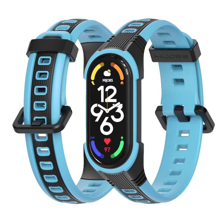 MIJOBS Unibody Two-color Silicone Watch Band, For Xiaomi Mi Band 7 / 7 NFC