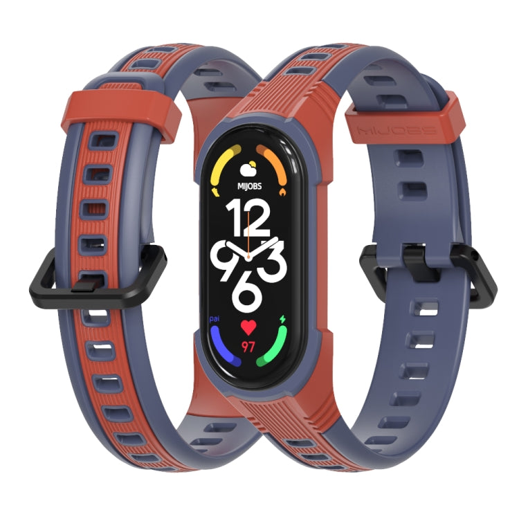 MIJOBS Unibody Two-color Silicone Watch Band, For Xiaomi Mi Band 7 / 7 NFC