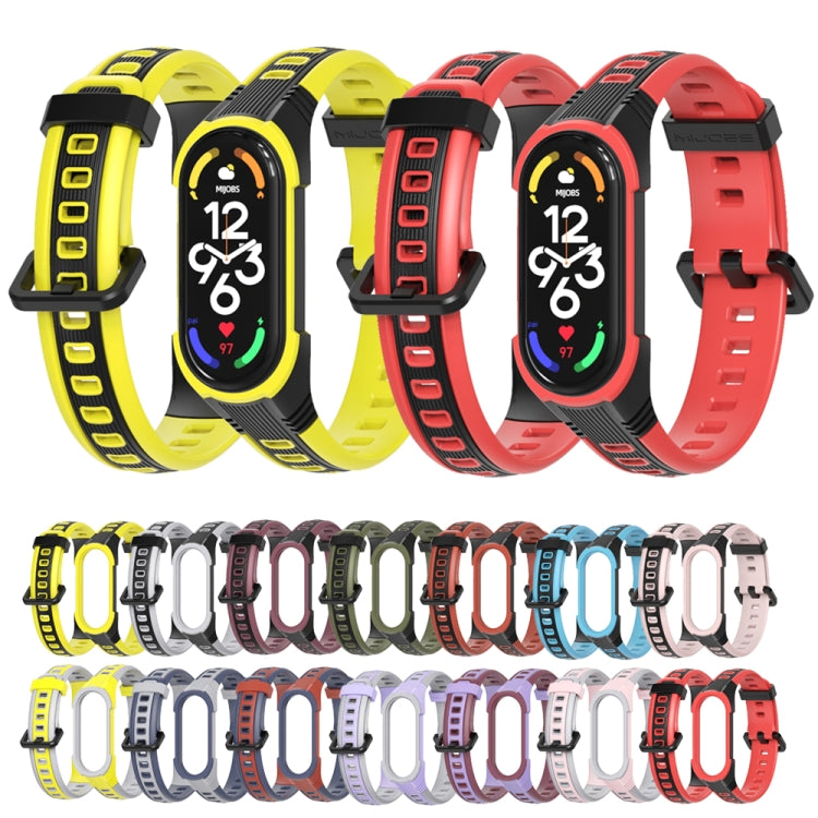 MIJOBS Unibody Two-color Silicone Watch Band, For Xiaomi Mi Band 7 / 7 NFC