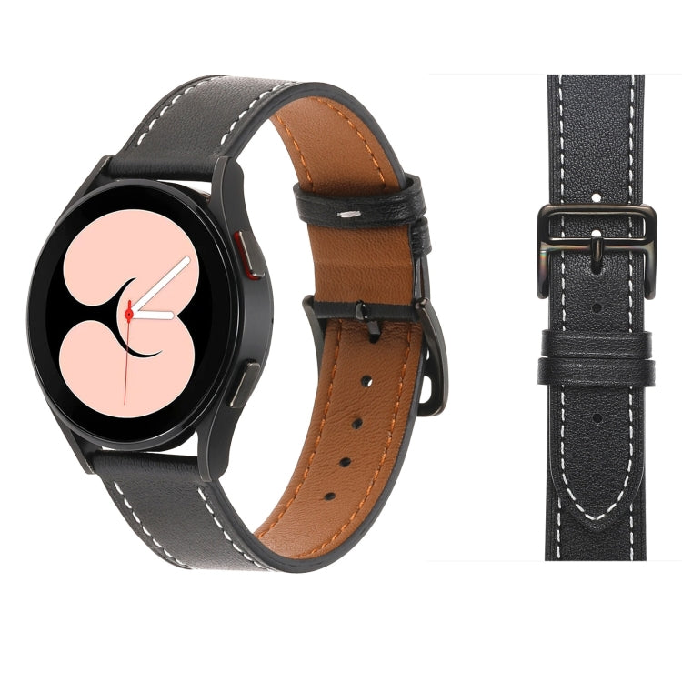 Plain Weave Leather Watch Band, For Samsung Galaxy Watch5 Pro 45mm/5 44mm/5 40mm