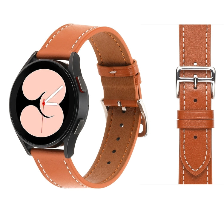 Plain Weave Leather Watch Band, For Samsung Galaxy Watch5 Pro 45mm/5 44mm/5 40mm