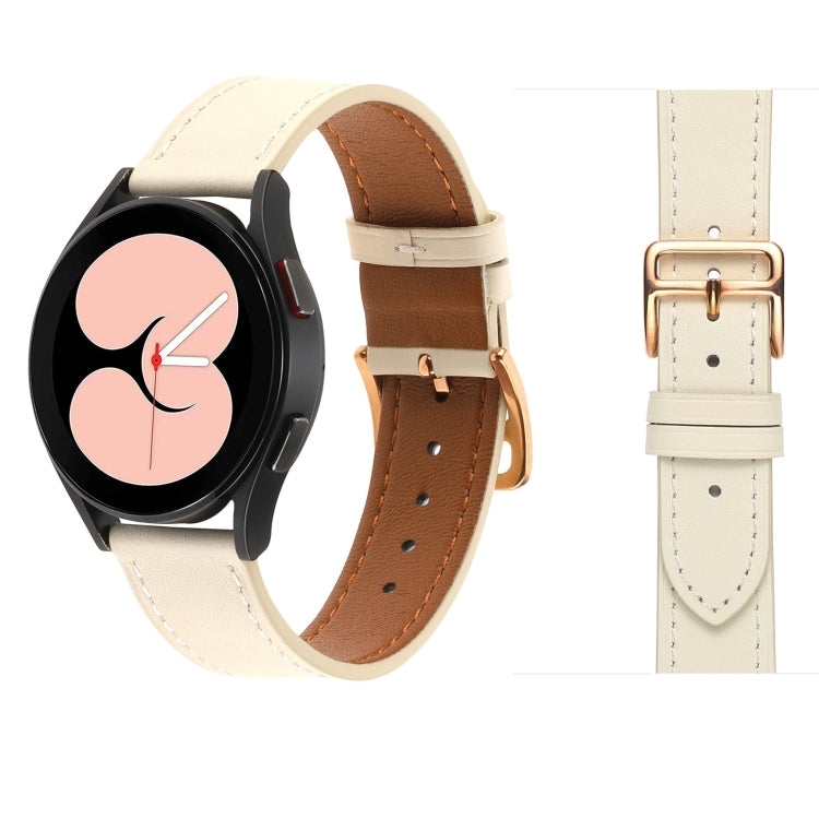 Plain Weave Leather Watch Band, For Samsung Galaxy Watch5 Pro 45mm/5 44mm/5 40mm