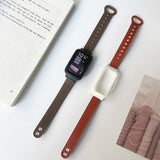 Double Rivets Leather Watch Band, For Xiaomi Mi Band 7 Pro