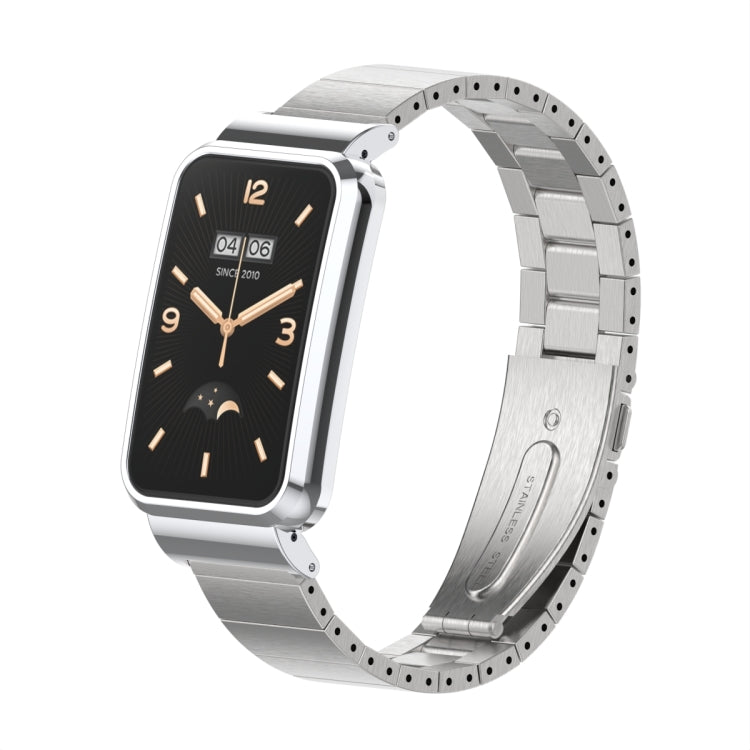 Bamboo Joint Metal Case Watch Band, For Xiaomi Mi Band 7 Pro