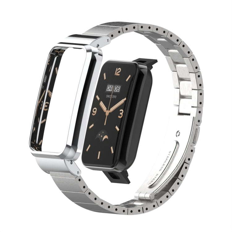 Bamboo Joint Metal Case Watch Band, For Xiaomi Mi Band 7 Pro