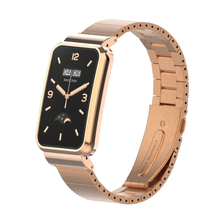 Bamboo Joint Metal Case Watch Band, For Xiaomi Mi Band 7 Pro