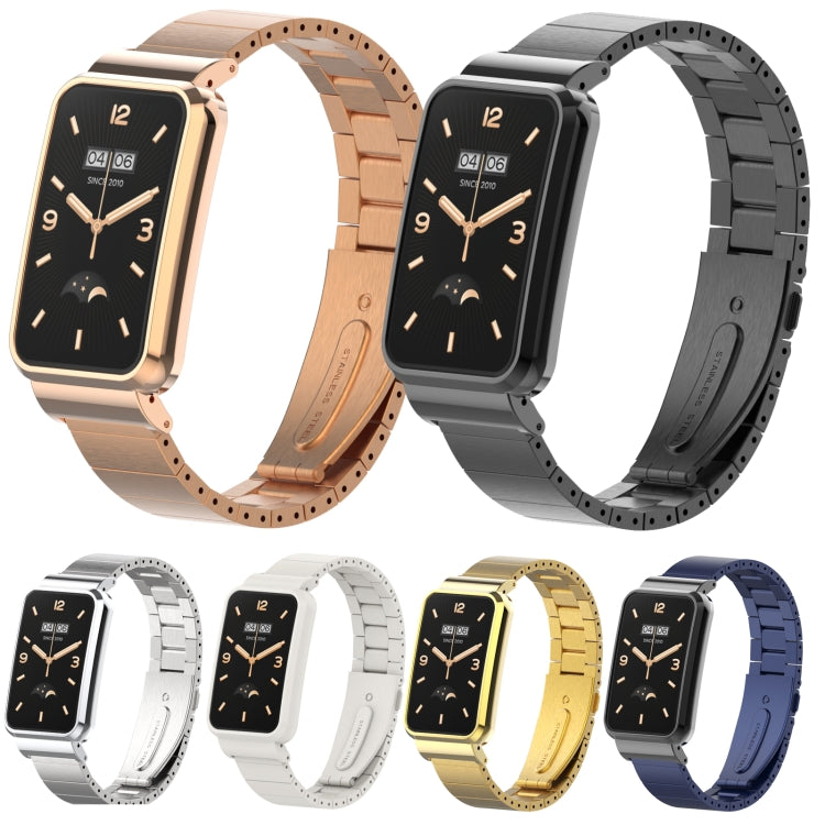 Bamboo Joint Metal Case Watch Band, For Xiaomi Mi Band 7 Pro