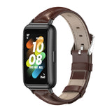 MIJOBS Cowhide Leather Watch Band, For Huawei Band 7 / 7 NFC