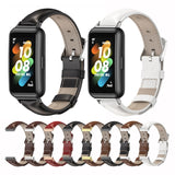 MIJOBS Cowhide Leather Watch Band, For Huawei Band 7 / 7 NFC
