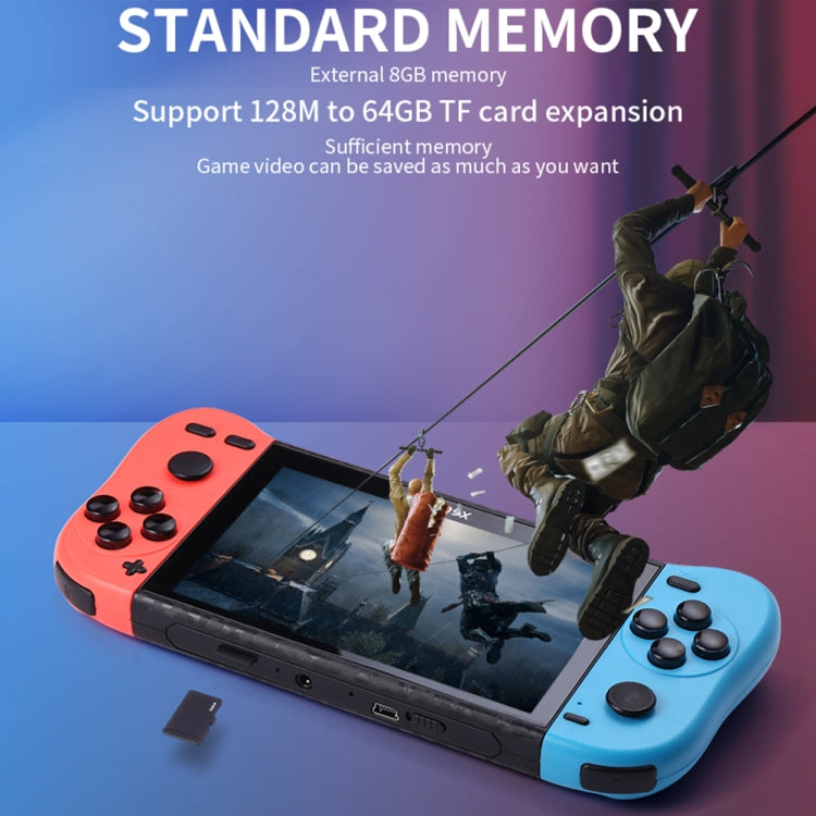 X50 5.1 inch Screen Handheld Retro Game Console 8G Memory with 6000+ Games, X50 / Black, X50 / Red+Blue