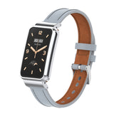 Microfiber Leather Metal Frame Watch Band, For Xiaomi Mi Band 7 Pro