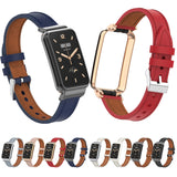 Microfiber Leather Metal Frame Watch Band, For Xiaomi Mi Band 7 Pro