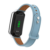 Double Stud Leather Metal Frame Watch Band, For Xiaomi Mi Band 7 Pro