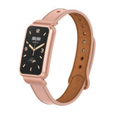 Double Stud Leather Metal Frame Watch Band, For Xiaomi Mi Band 7 Pro