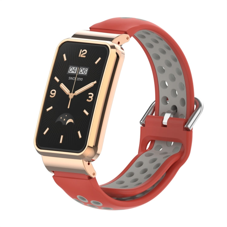 Silicone Metal Frame Watch Band, For Xiaomi Mi Band 7 Pro