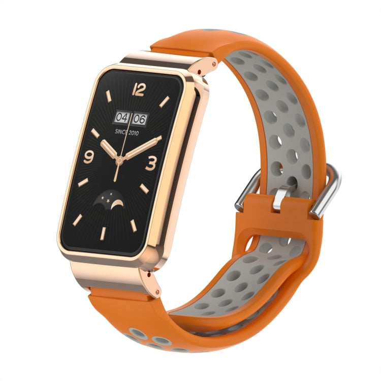 Silicone Metal Frame Watch Band, For Xiaomi Mi Band 7 Pro