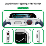 2 in 1 Screen Tempered Glass Film Protective Case, For Apple Watch Series 9 / 8 / 7 45mm, For Apple Watch Series 9 / 8 / 7 41mm, For Apple Watch Series 6 / 5 / 4 / SE 44mm, For Apple Watch Series 6 / 5 / 4 / SE 40mm, For Apple Watch Series 3 & 2 & 1 42...
