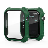 2 in 1 Frosted PC Frame + Screen Tempered Glass Film Protective Case, For Apple Watch Series 9 / 8 / 7 45mm, For Apple Watch Series 9 / 8 / 7 41mm