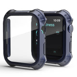 2 in 1 PC Frame + Screen Tempered Glass Film Protective Case, For Apple Watch Series 9 / 8 / 7 41mm, For Apple Watch Series 9 / 8 / 7 45mm