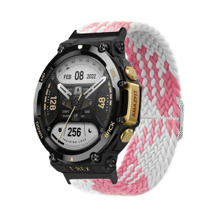 Adjustable Buckle Braided Nylon Watch Band, For Amazfit T-Rex 2