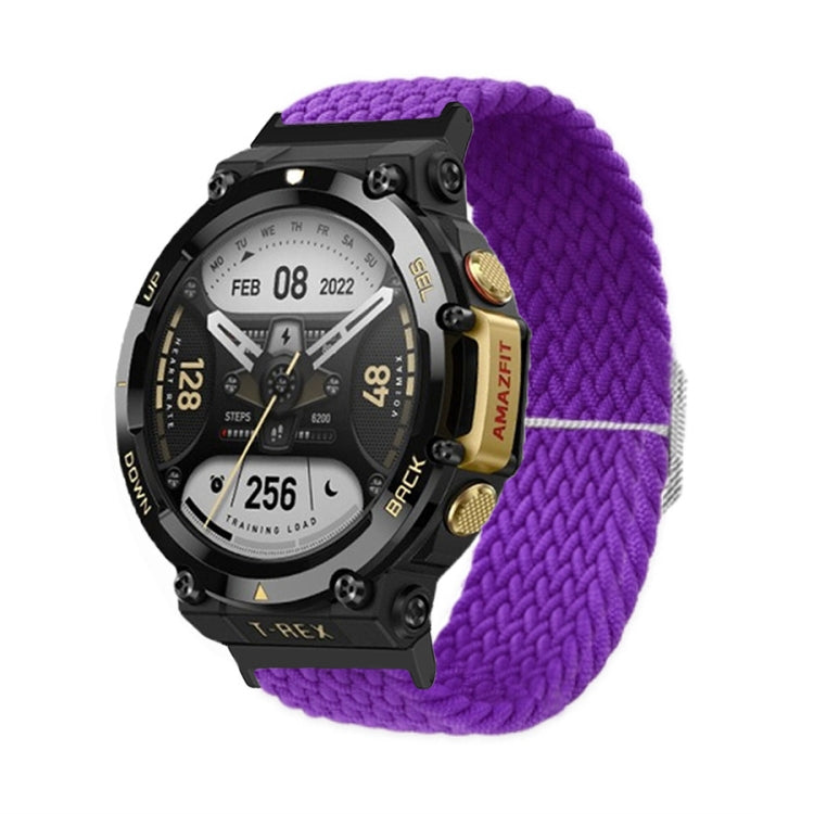Adjustable Buckle Braided Nylon Watch Band, For Amazfit T-Rex 2